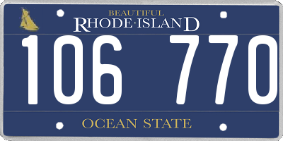 RI license plate 106770