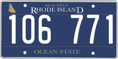 RI license plate 106771
