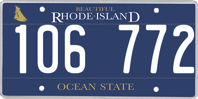 RI license plate 106772