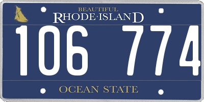 RI license plate 106774