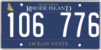 RI license plate 106776