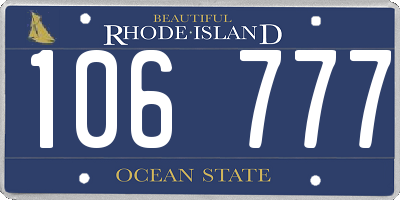 RI license plate 106777