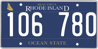 RI license plate 106780