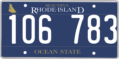 RI license plate 106783