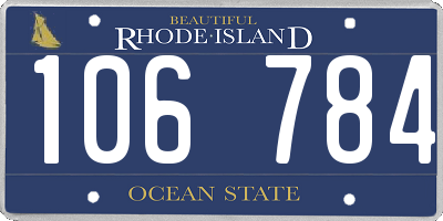 RI license plate 106784