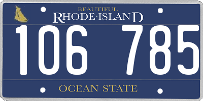 RI license plate 106785
