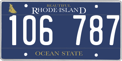 RI license plate 106787
