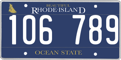 RI license plate 106789