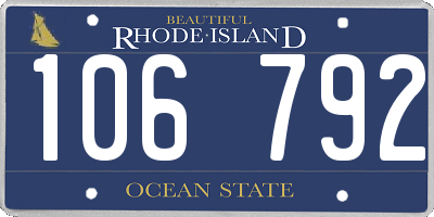 RI license plate 106792