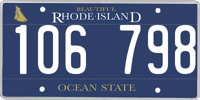 RI license plate 106798