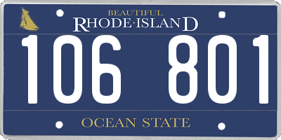 RI license plate 106801