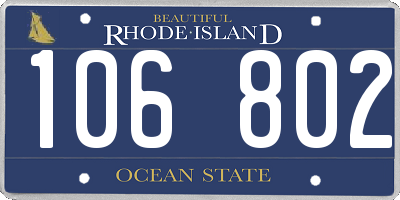 RI license plate 106802