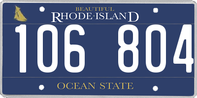 RI license plate 106804