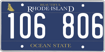 RI license plate 106806