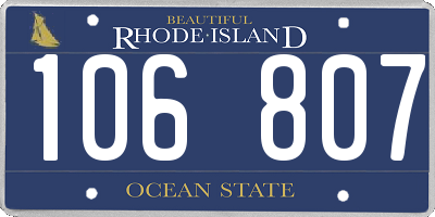 RI license plate 106807