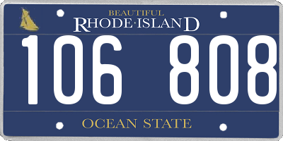 RI license plate 106808
