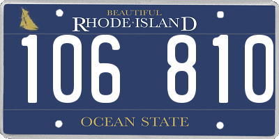 RI license plate 106810
