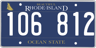 RI license plate 106812