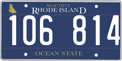 RI license plate 106814