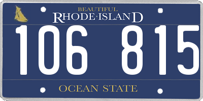 RI license plate 106815