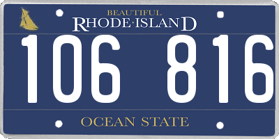 RI license plate 106816