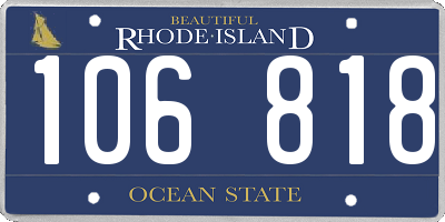 RI license plate 106818
