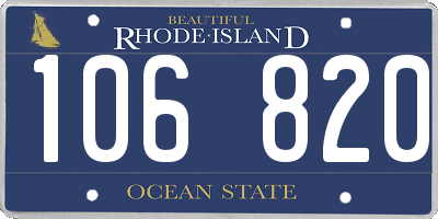 RI license plate 106820