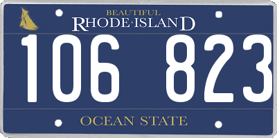 RI license plate 106823