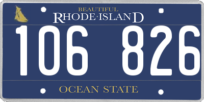 RI license plate 106826