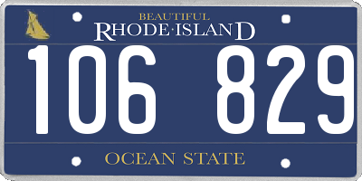 RI license plate 106829