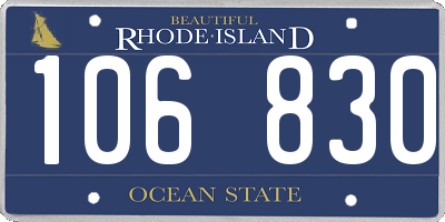 RI license plate 106830