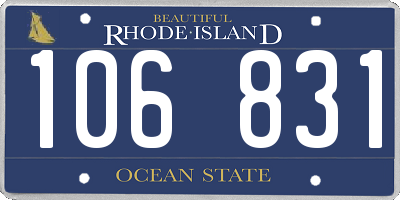 RI license plate 106831