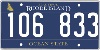RI license plate 106833