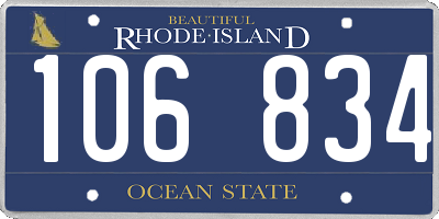 RI license plate 106834