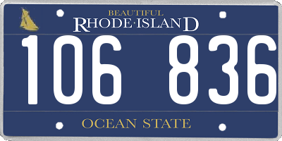 RI license plate 106836
