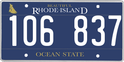 RI license plate 106837