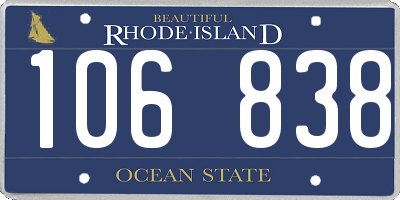RI license plate 106838