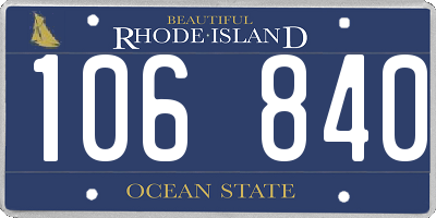 RI license plate 106840
