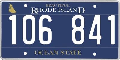 RI license plate 106841