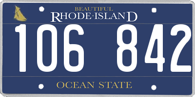 RI license plate 106842