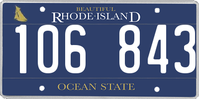 RI license plate 106843