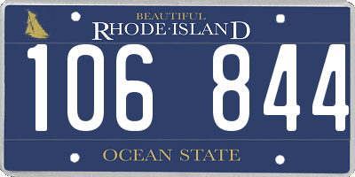 RI license plate 106844