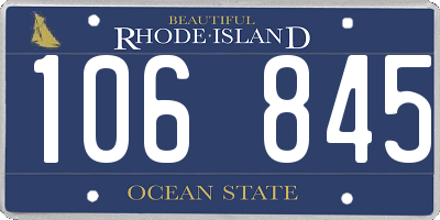 RI license plate 106845