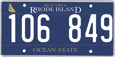 RI license plate 106849