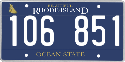 RI license plate 106851