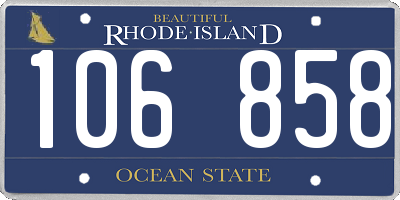 RI license plate 106858