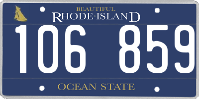 RI license plate 106859