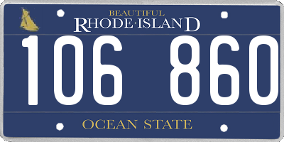 RI license plate 106860