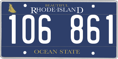 RI license plate 106861