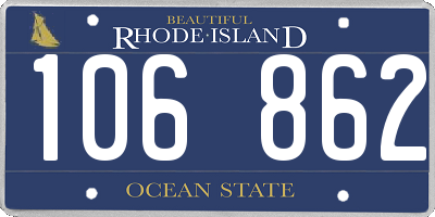RI license plate 106862